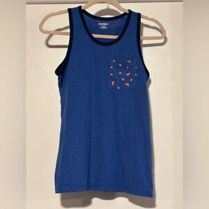 Old Navy Royal Blue Tank with Summer Watermelon Accent Pocket